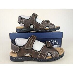 Dockers Sandals Mens 12 Newpage Quarter Strap Sporty Brown Leather Shoes NEW